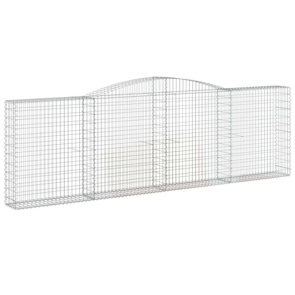 vidaXL 3 db íves horganyzott vas gabion kosár 400x30x120/140 cm