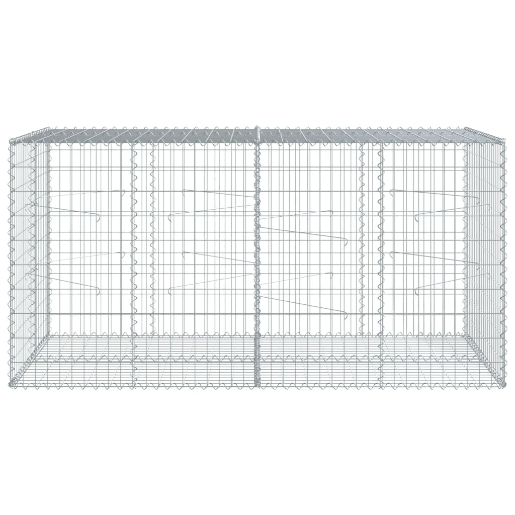 vidaXL horganyzott vas gabion kosár fedéllel 200 x 100 x 100 cm