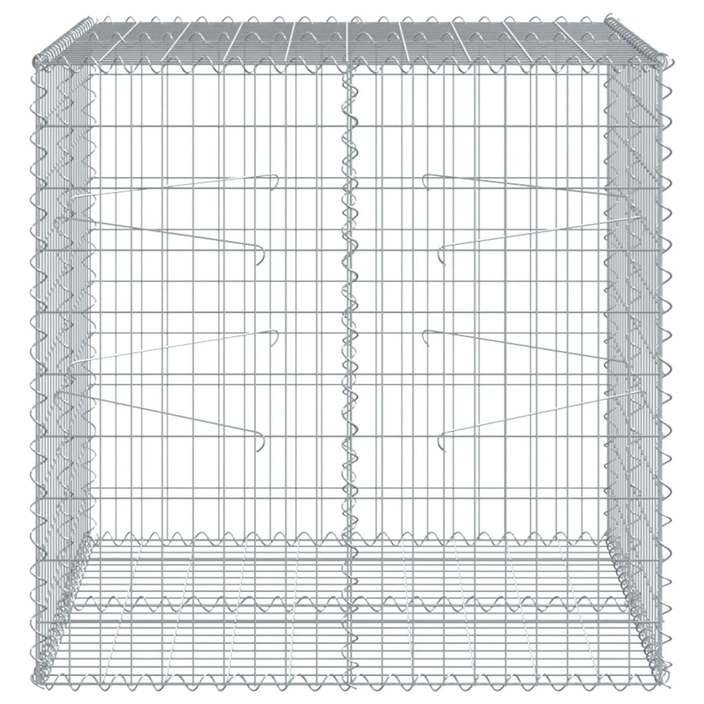 vidaXL horganyzott vas gabion kosár fedéllel 100 x 100 x 100 cm