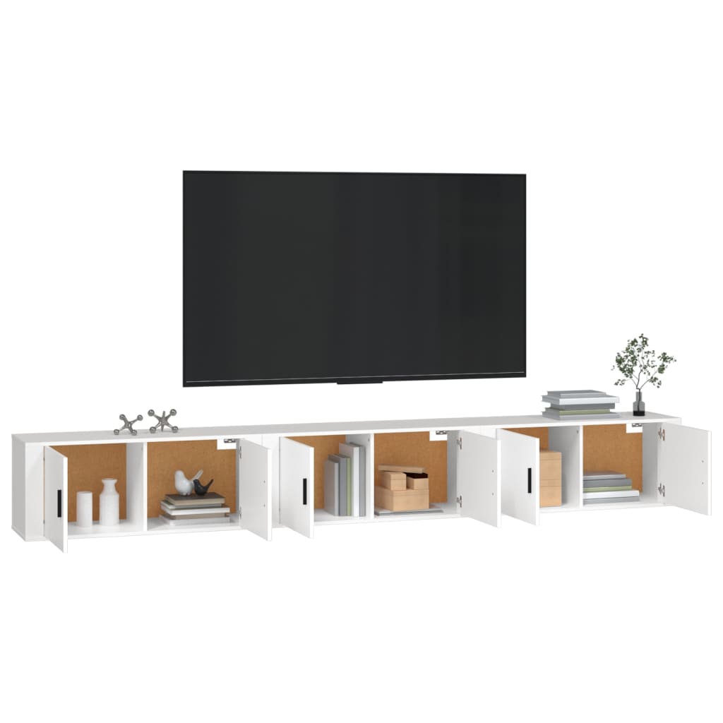 vidaXL 3 db fehér falra szerelhető TV-szekrény 100 x 34,5 x 40 cm