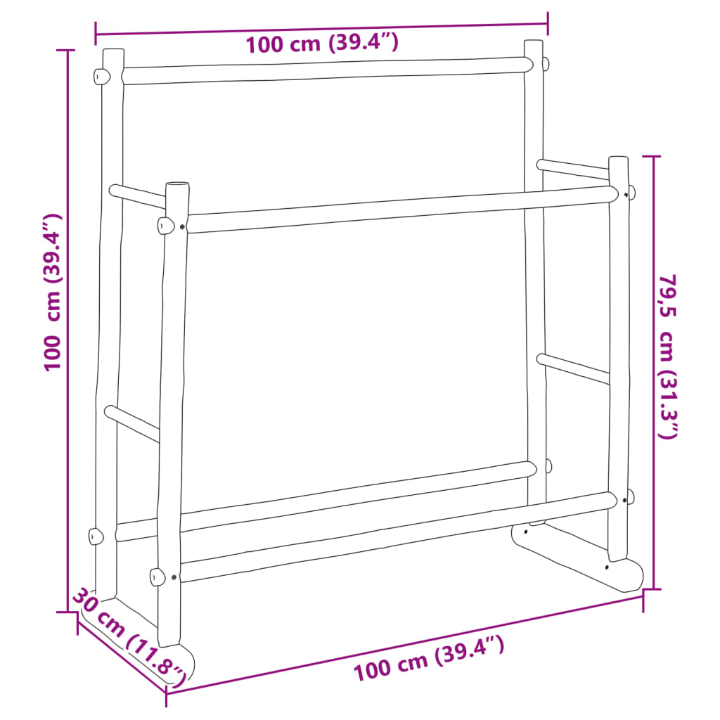 vidaXL bambusz ruhatartó állvány 100 x 30 x 100 cm