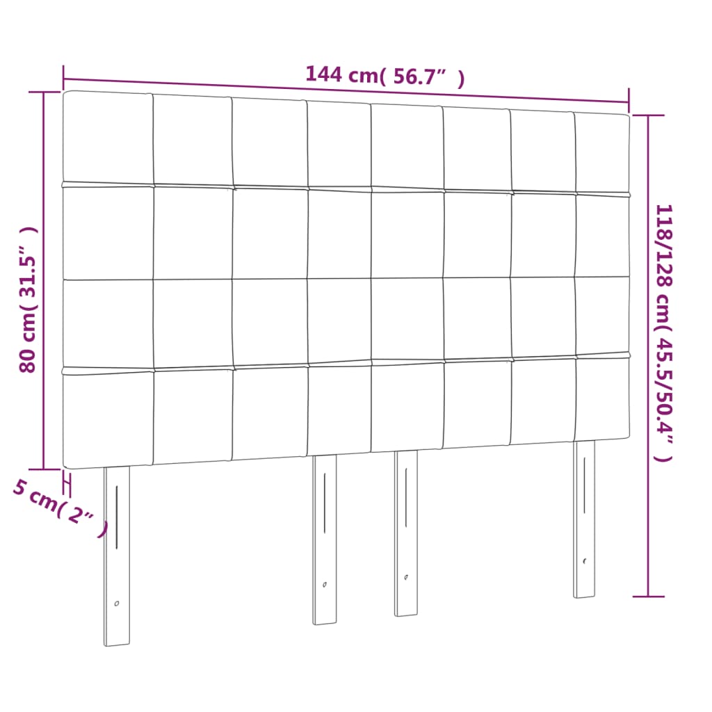 vidaXL sötétzöld bársony LED-es fejtámla 144x5x118/128 cm