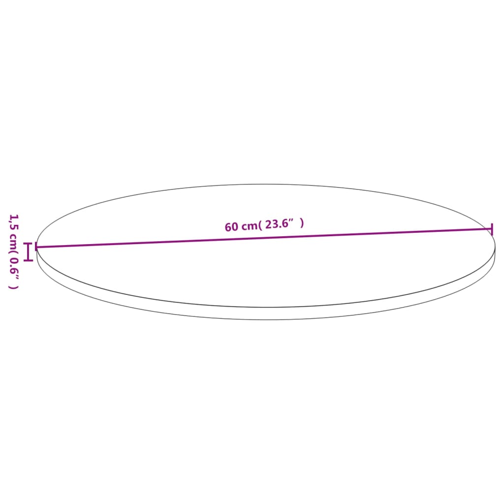 vidaXL bambusz asztallap Ø60 x 1,5 cm