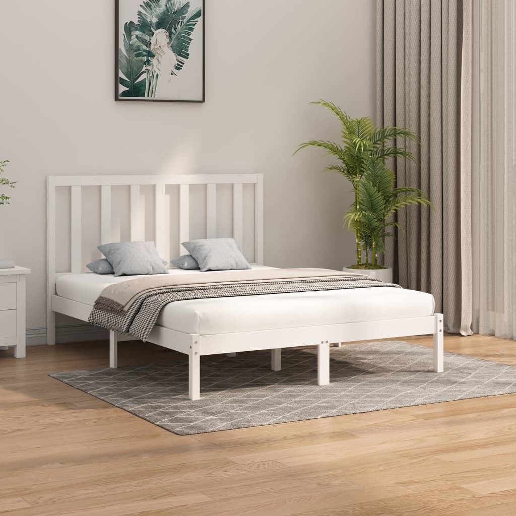 vidaXL fehér tömör fa ágykeret 140 x 200 cm