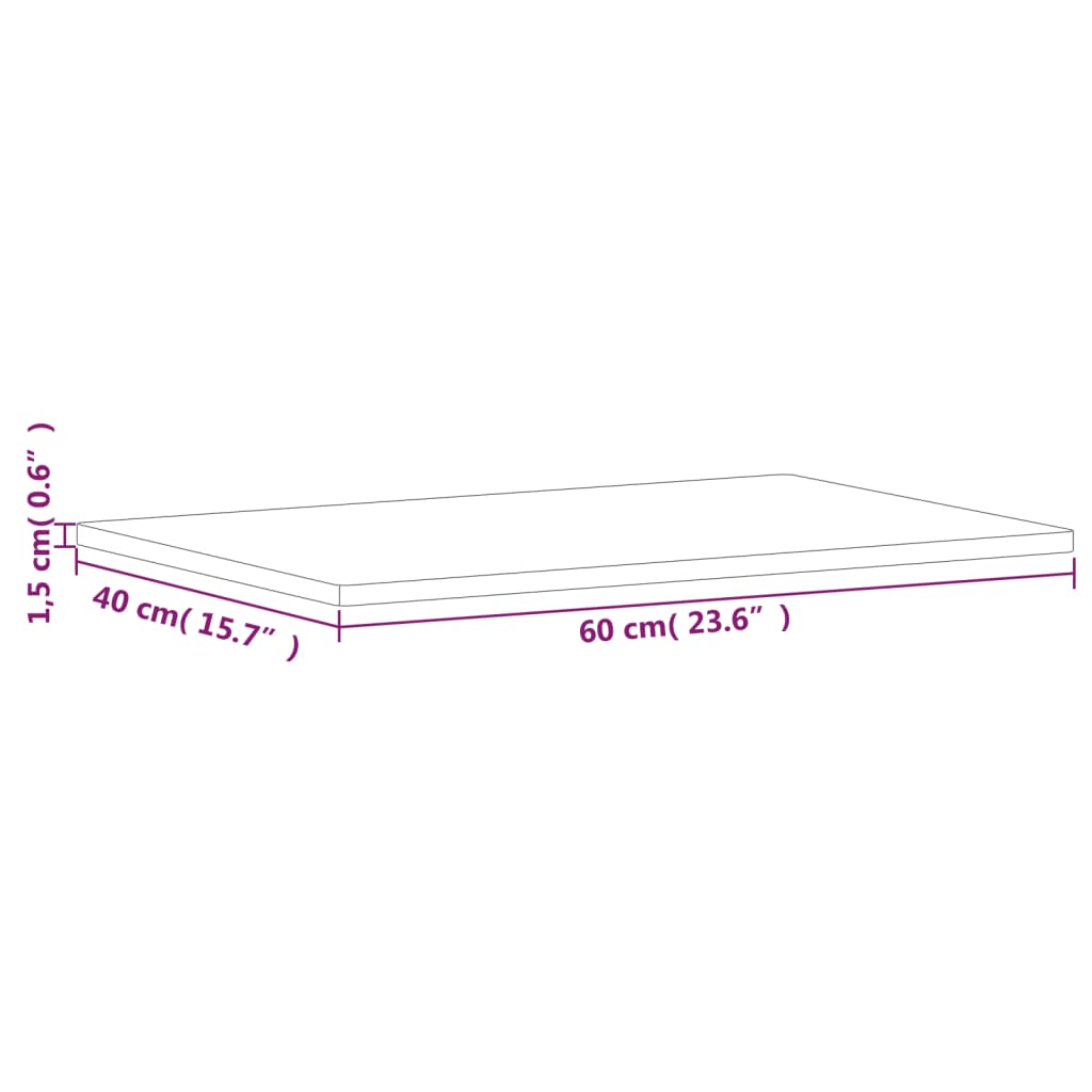 vidaXL tömör bükkfa fürdőszobai pult 60x40x1,5 cm