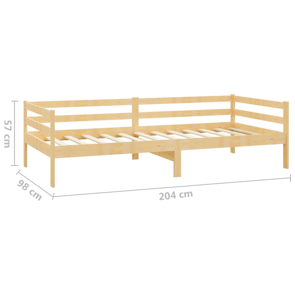 vidaXL tömör fenyőfa dívány matraccal 90 x 200 cm