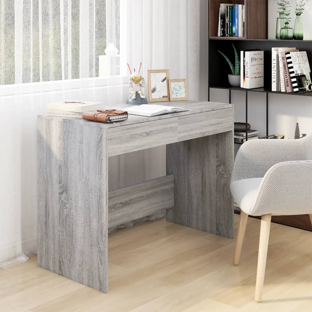 vidaXL szürke sonoma színű szerelt fa íróasztal 101x50x76,5 cm