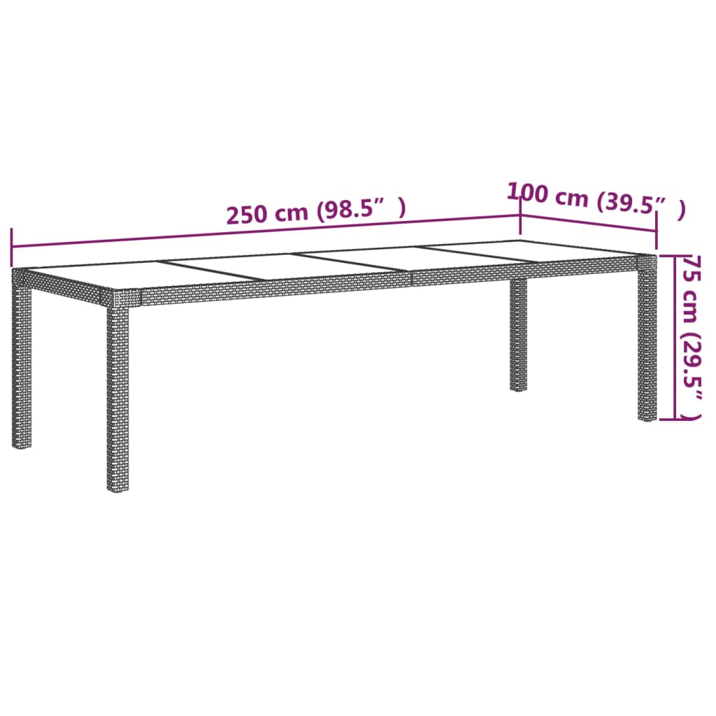 vidaXL 9 részes szürke kültéri polyrattan étkezőszett párnákkal