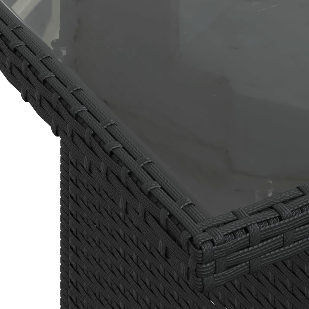 vidaXL 10 részes fekete polyrattan kerti ülőgarnitúra párnákkal
