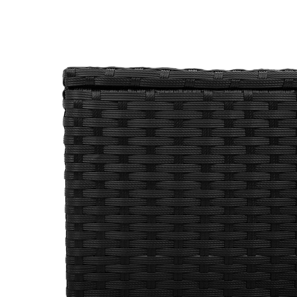 vidaXL fekete polyrattan üveglapos kerti asztal 55 x 55 x 37 cm