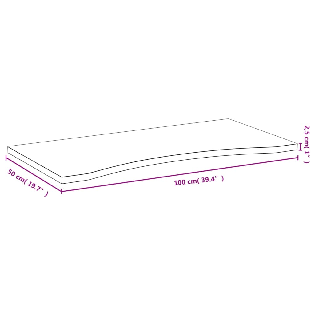 vidaXL bambusz asztallap 100x50x2,5 cm