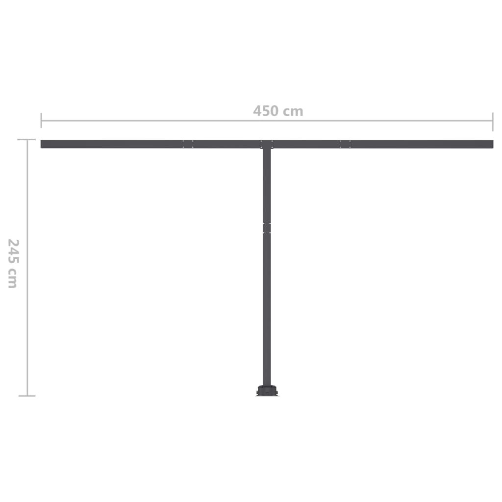 vidaXL narancssárga-barna szélérzékelős és LED-es napellenző 400x350cm