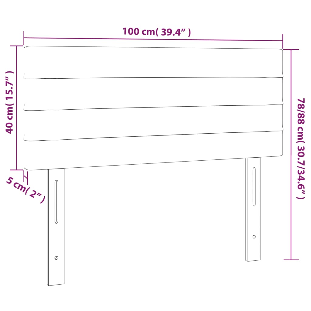 vidaXL világosszürke szövet fejtámla 100x5x78/88 cm