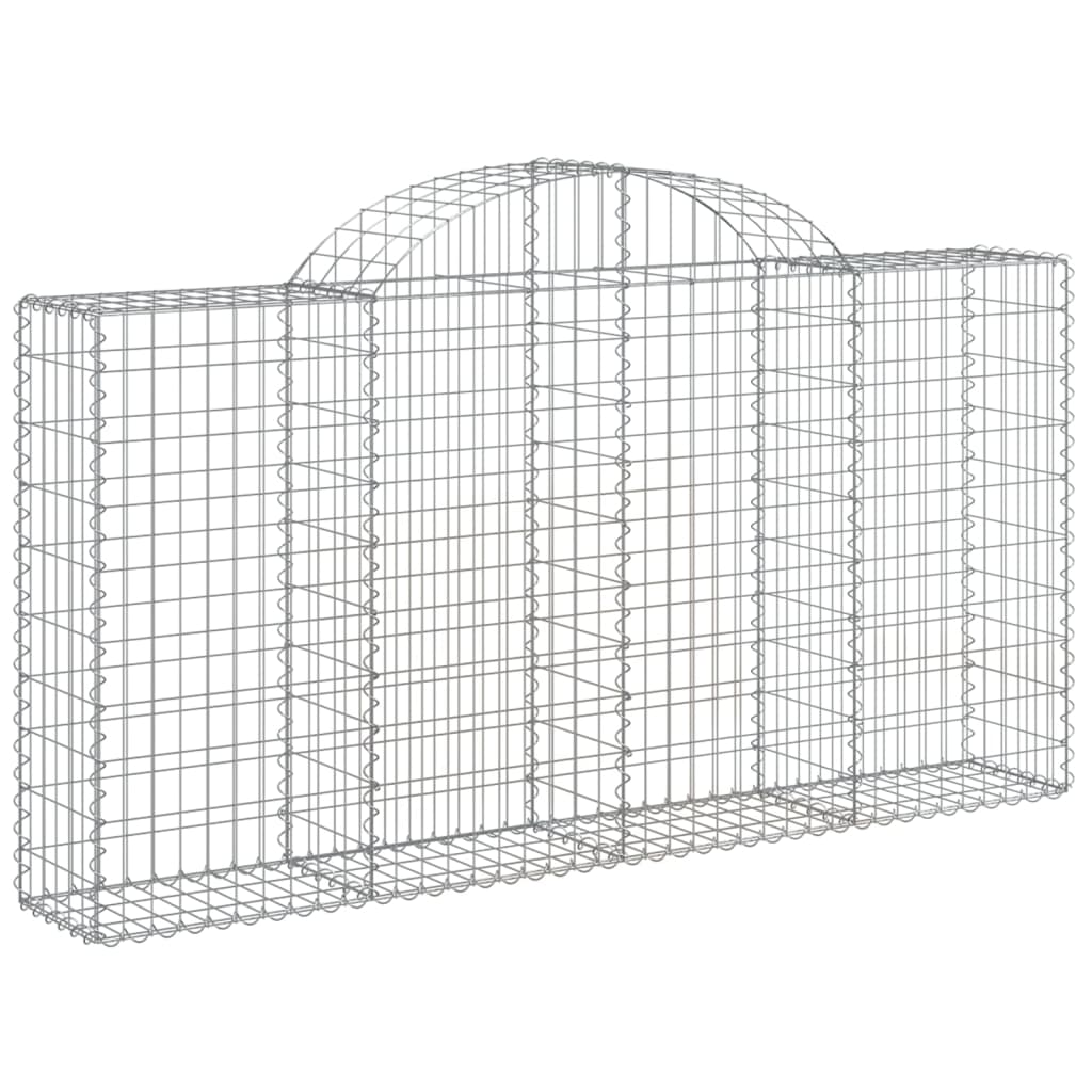 vidaXL 3 db íves horganyzott vas gabion kosár 200x30x100/120 cm