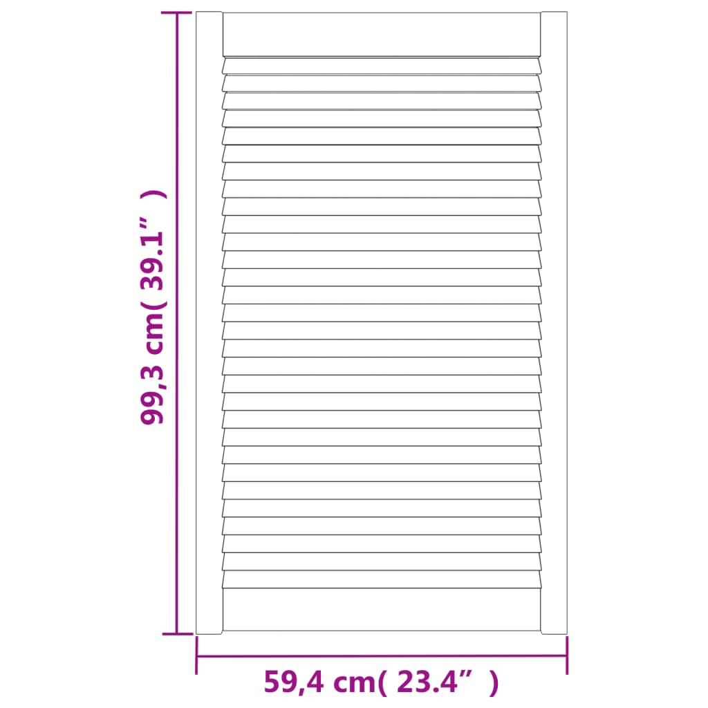 vidaXL 4 db fehér tömör fenyőfa lamellás szekrényajtó 99,3 x 59,4 cm