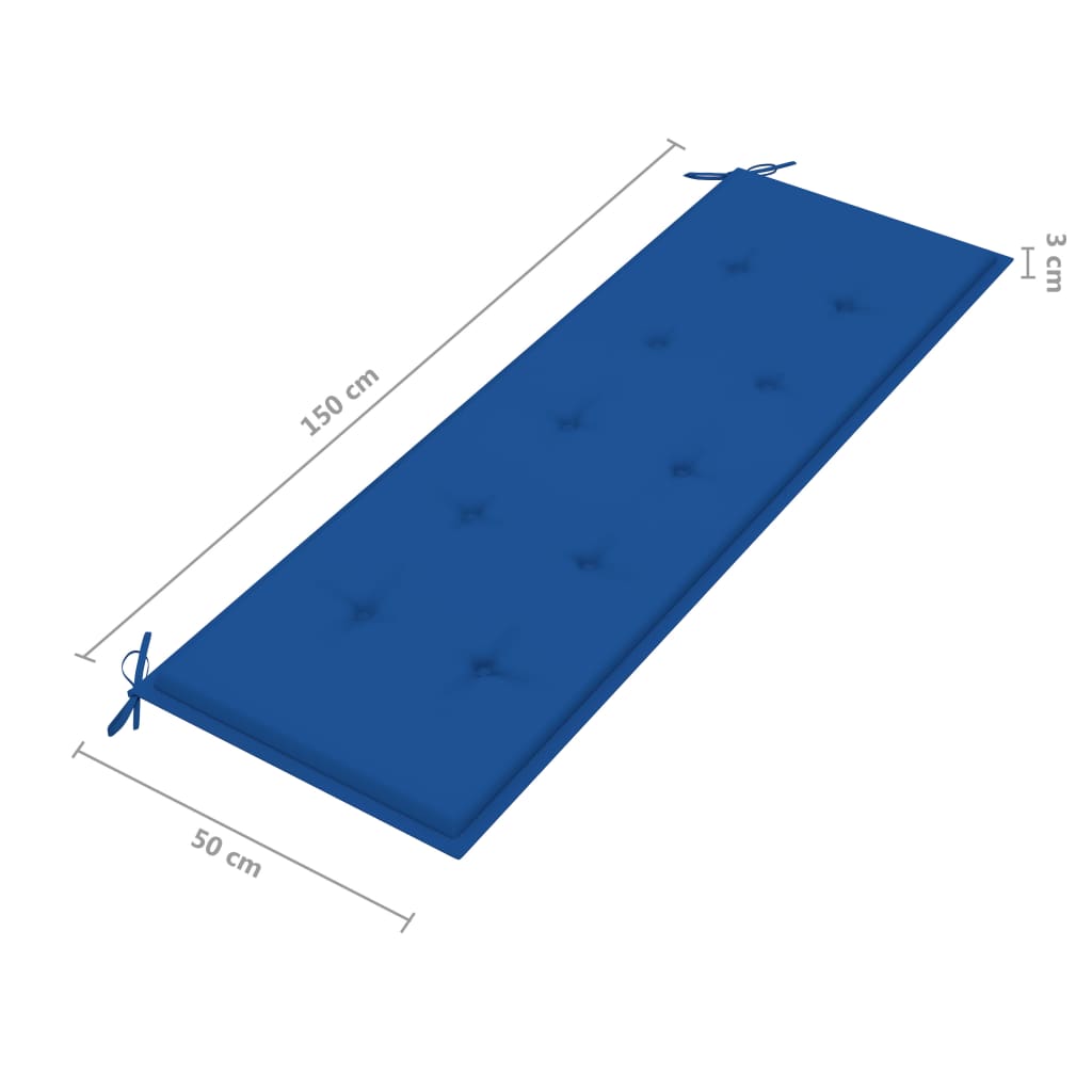 vidaXL 3 személyes szürke eukaliptuszfa kerti pad párnával 150 cm