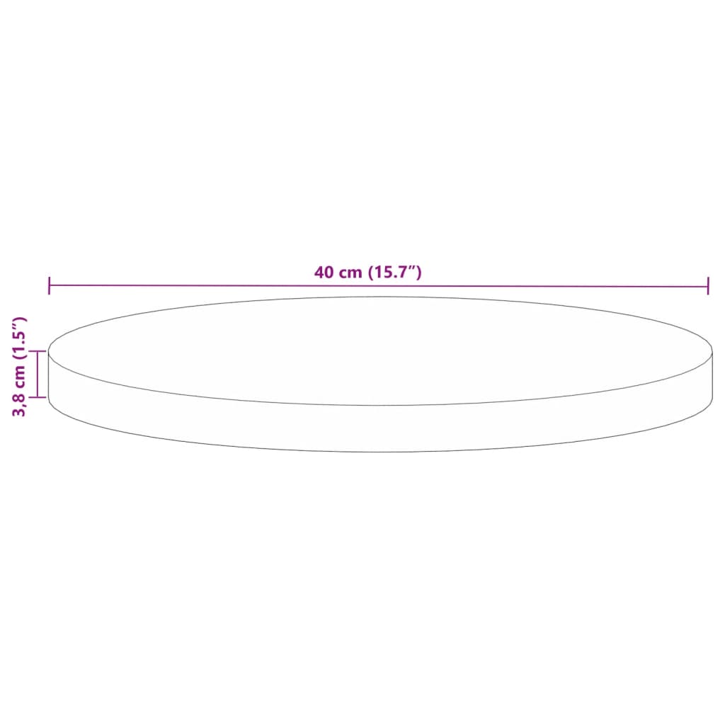 vidaXL tömör újrahasznosított fa kerek asztallap Ø40 x 3,8 cm