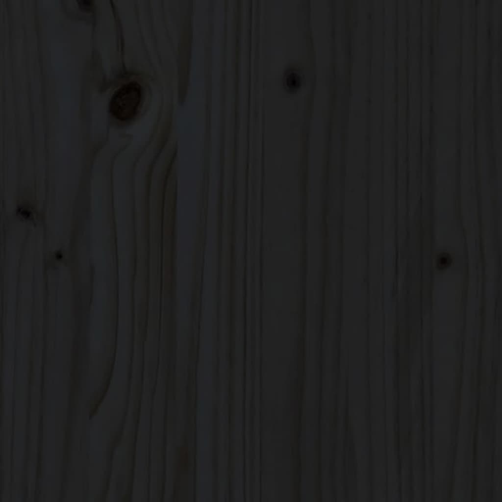 vidaXL fekete tömör fa ágykeret 140x190 cm