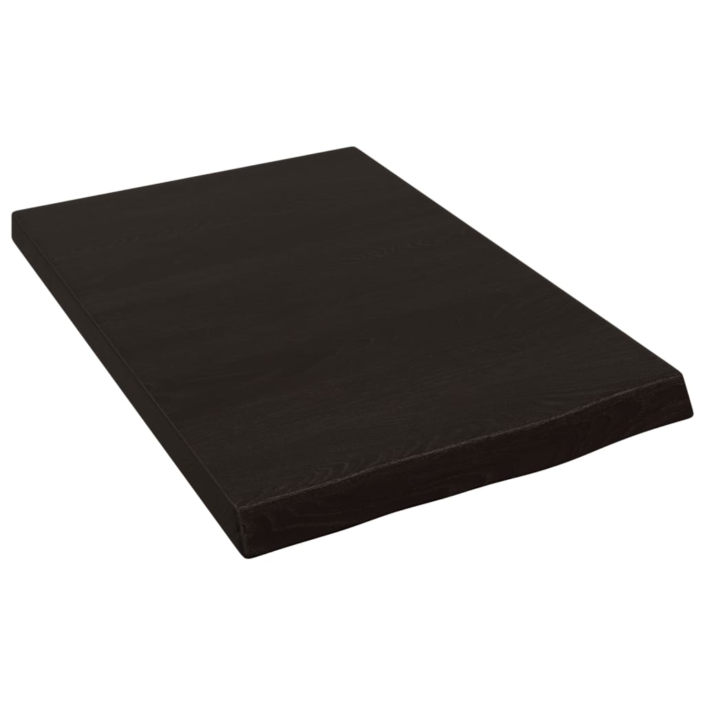 vidaXL sötétbarna kezelt tömör fa fürdőszobai pult 40x60x(2-4) cm