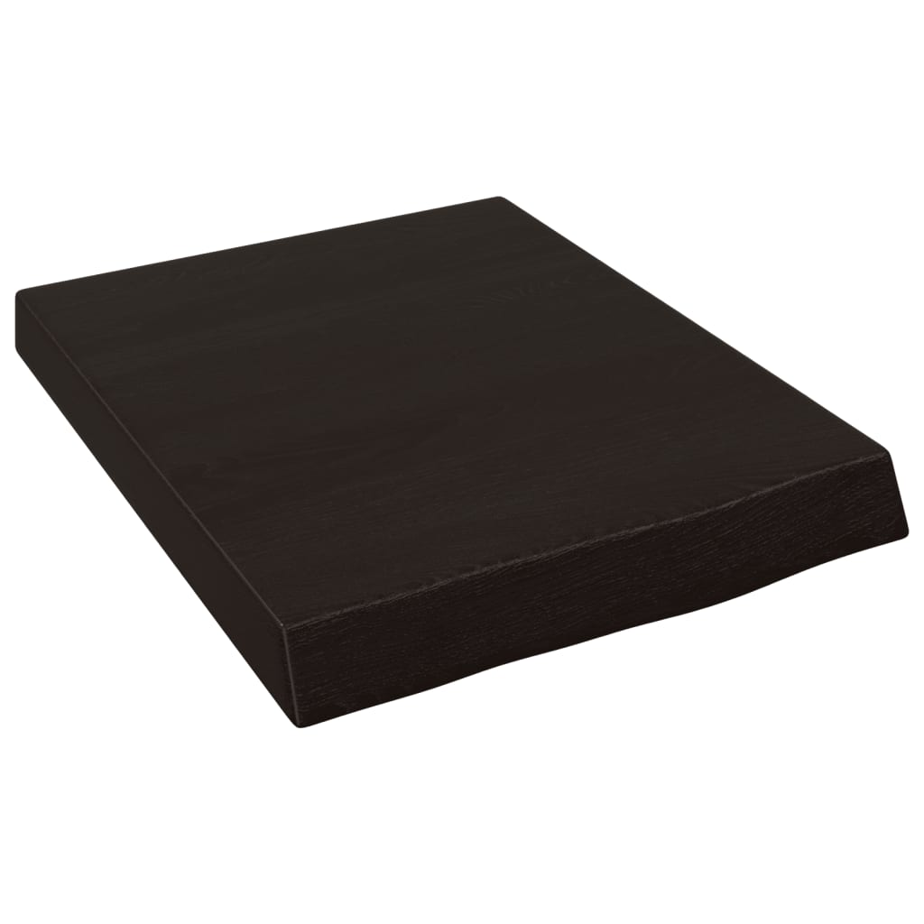 vidaXL sötétbarna kezelt tömör fa fürdőszobai pult 40x50x(2-6) cm