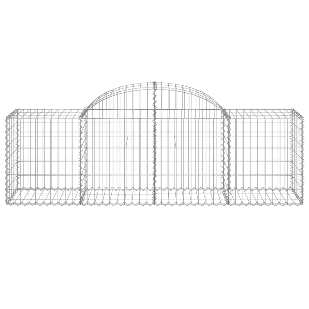 vidaXL 5 db íves horganyzott vas gabion kosár 200x50x60/80 cm