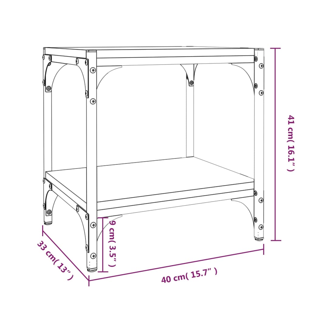 vidaXL füstös tölgy színű szerelt fa TV-szekrény 40 x 33 x 41 cm