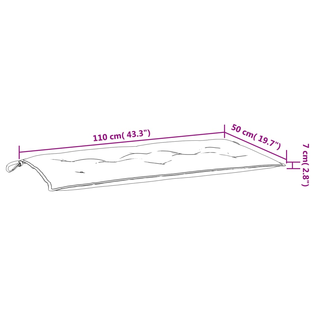 vidaXL zöld oxford szövet kerti padpárna 110 x 50 x 7 cm