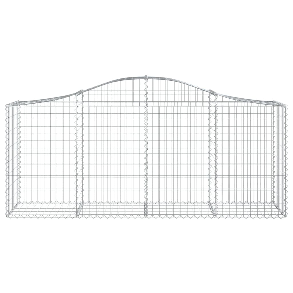 vidaXL 4 db íves horganyzott vas gabion kosár 200x50x80/100 cm