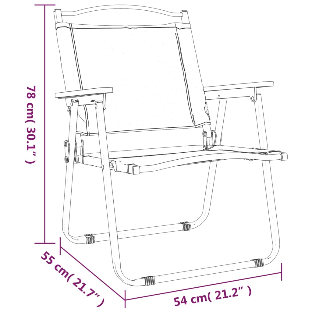 vidaXL 2 db bézs oxford szövet camping szék 54 x 55 x 78 cm