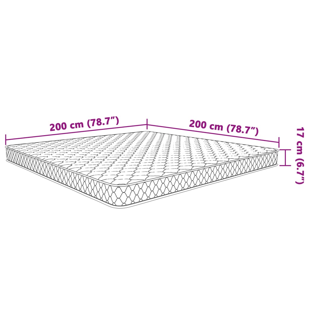 vidaXL fehér memóriahabos matrac 200 x 200 x 17 cm