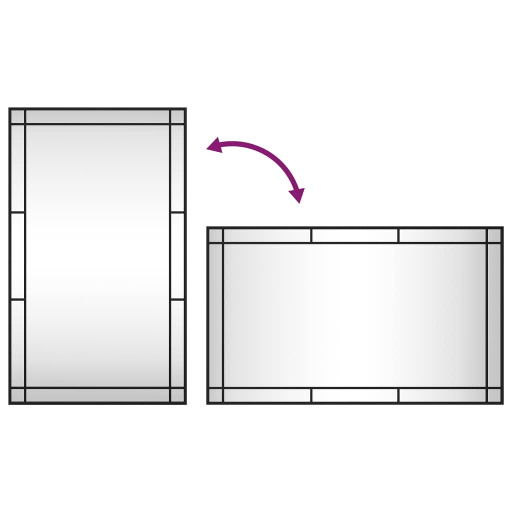 vidaXL fekete téglalap alakú vas fali tükör 60 x 100 cm