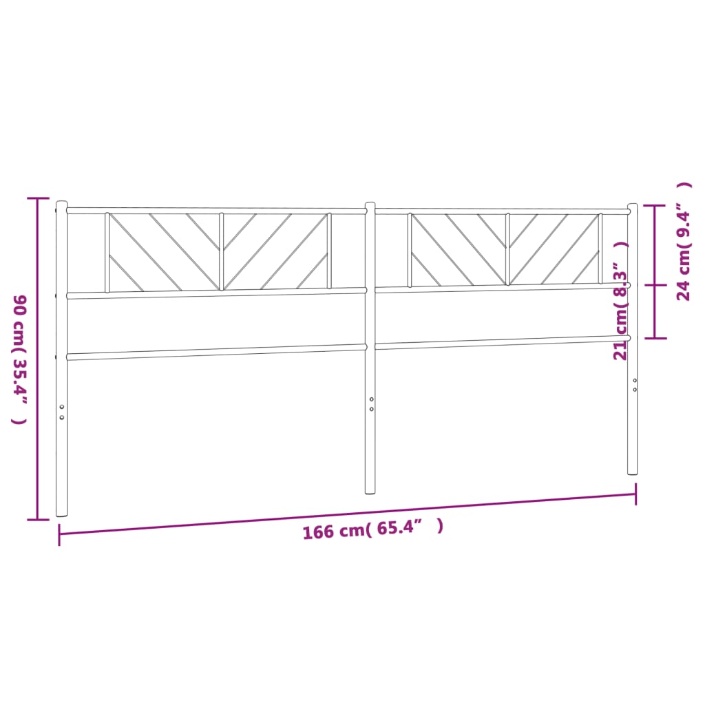 vidaXL fehér fém fejtámla 160 cm