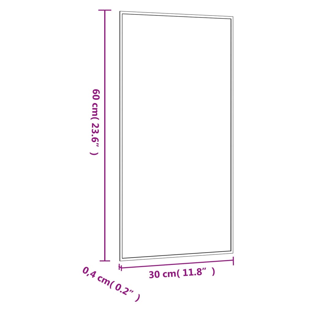 vidaXL téglalap alakú üveg falitükör 30 x 60 cm