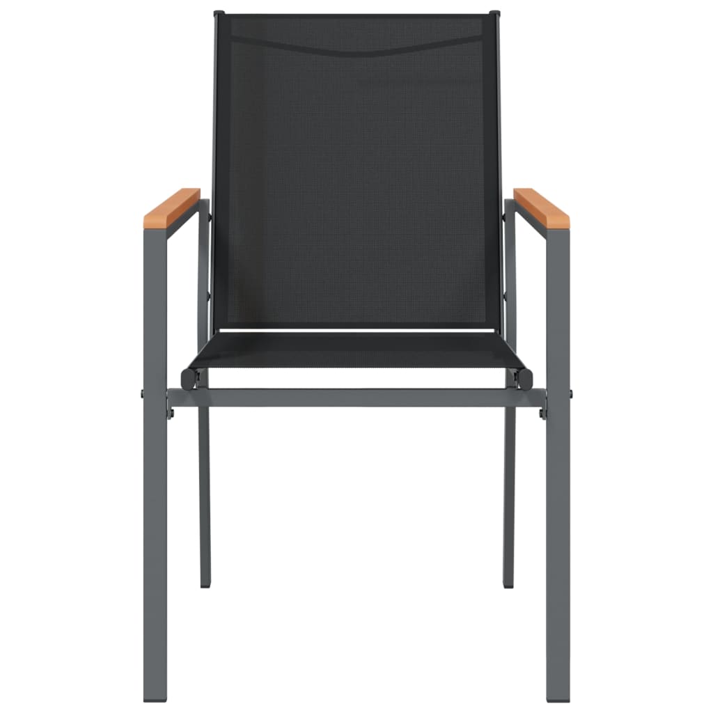 vidaXL 4 db fekete textilén és acél kerti szék 55x61,5x90 cm
