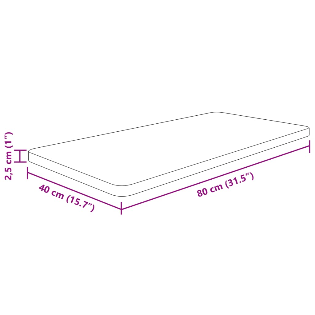 vidaXL sötétbarna kezelt tömör fa fürdőszobai pult 80 x 40 x 2,5 cm