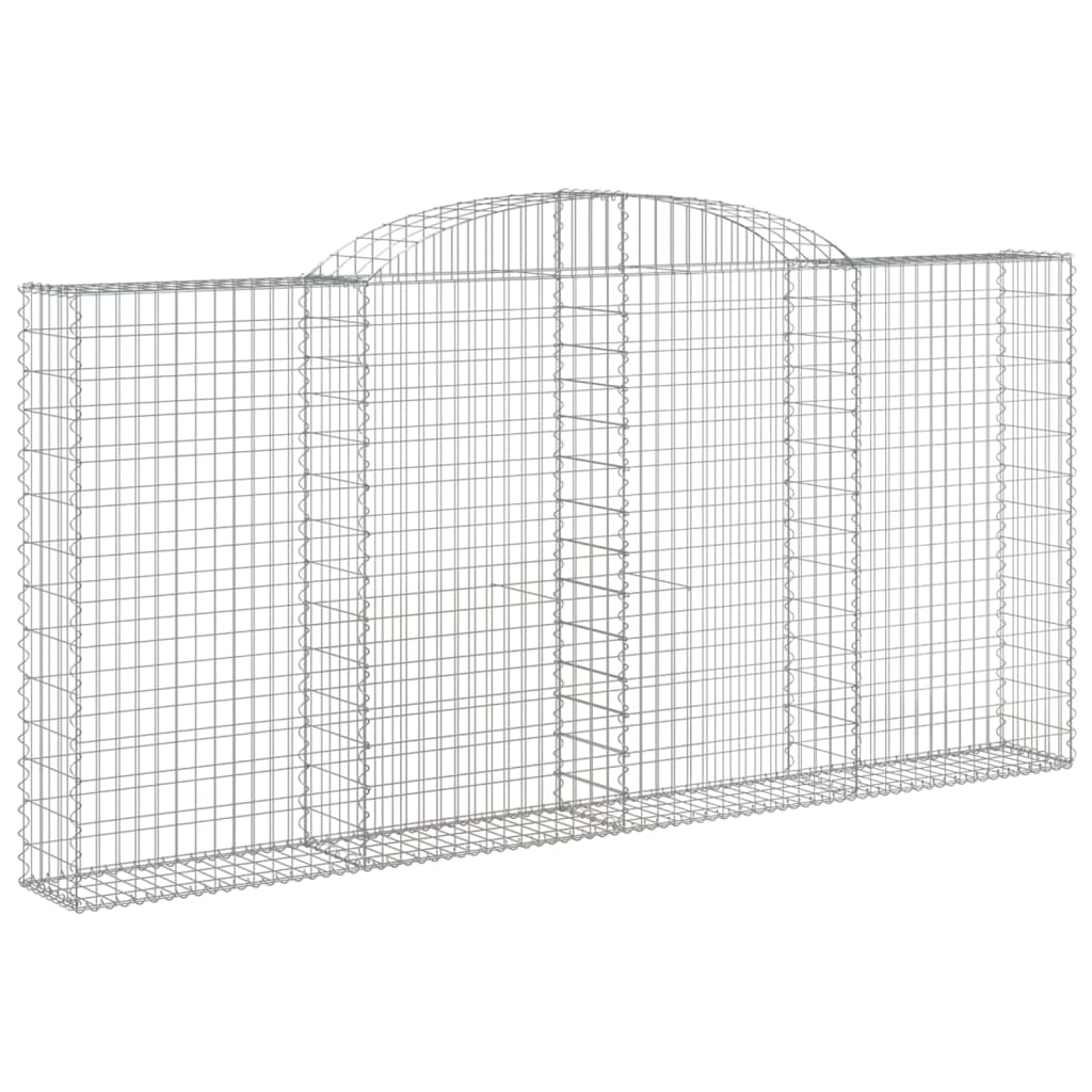 vidaXL 5 db íves horganyzott vas gabion kosár 300x30x140/160 cm