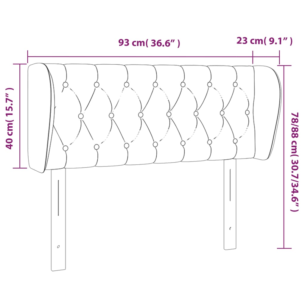 vidaXL sötétbarna szövet fejtámla 93x23x78/88 cm