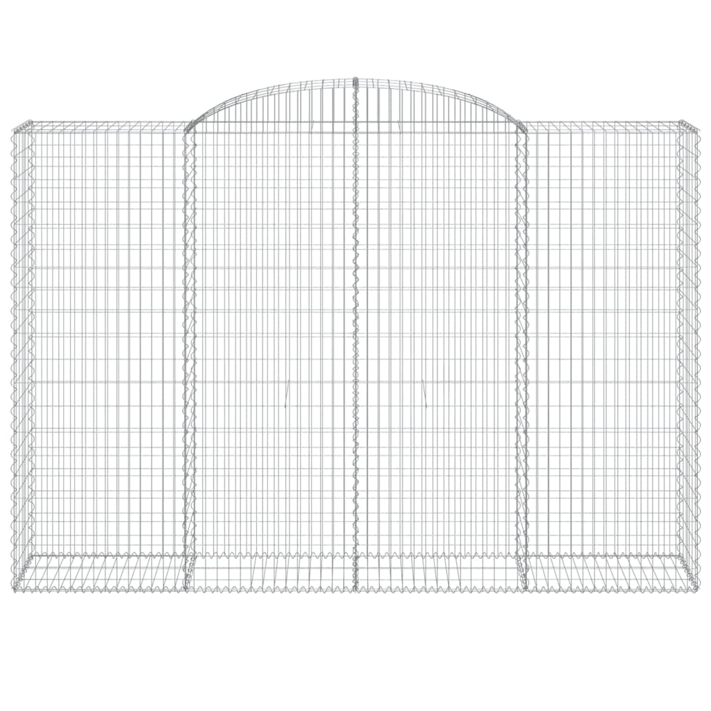 vidaXL 4 db íves horganyzott vas gabion kosár 300x50x200/220 cm