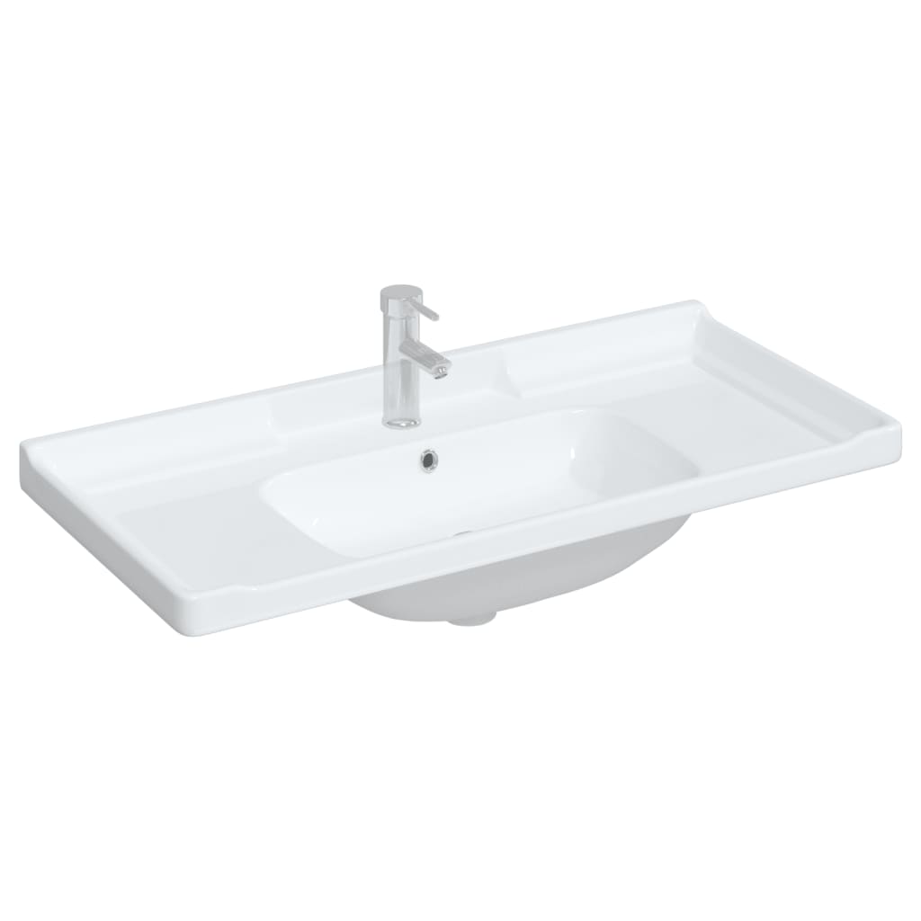 vidaXL fehér négyszögletű kerámia fürdőszobai mosdókagyló 100x48x23 cm