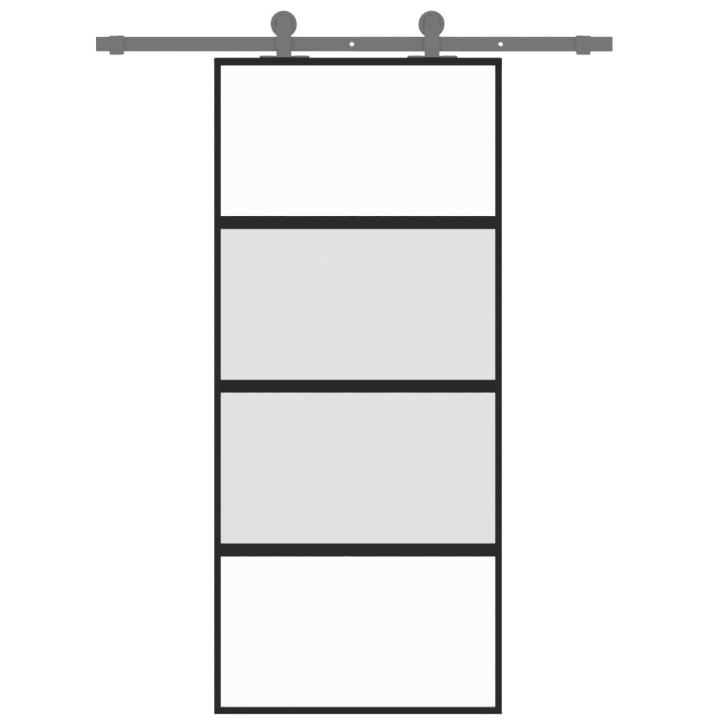 vidaXL fekete edzett üveg és alumínium tolóajtó 90 x 205 cm