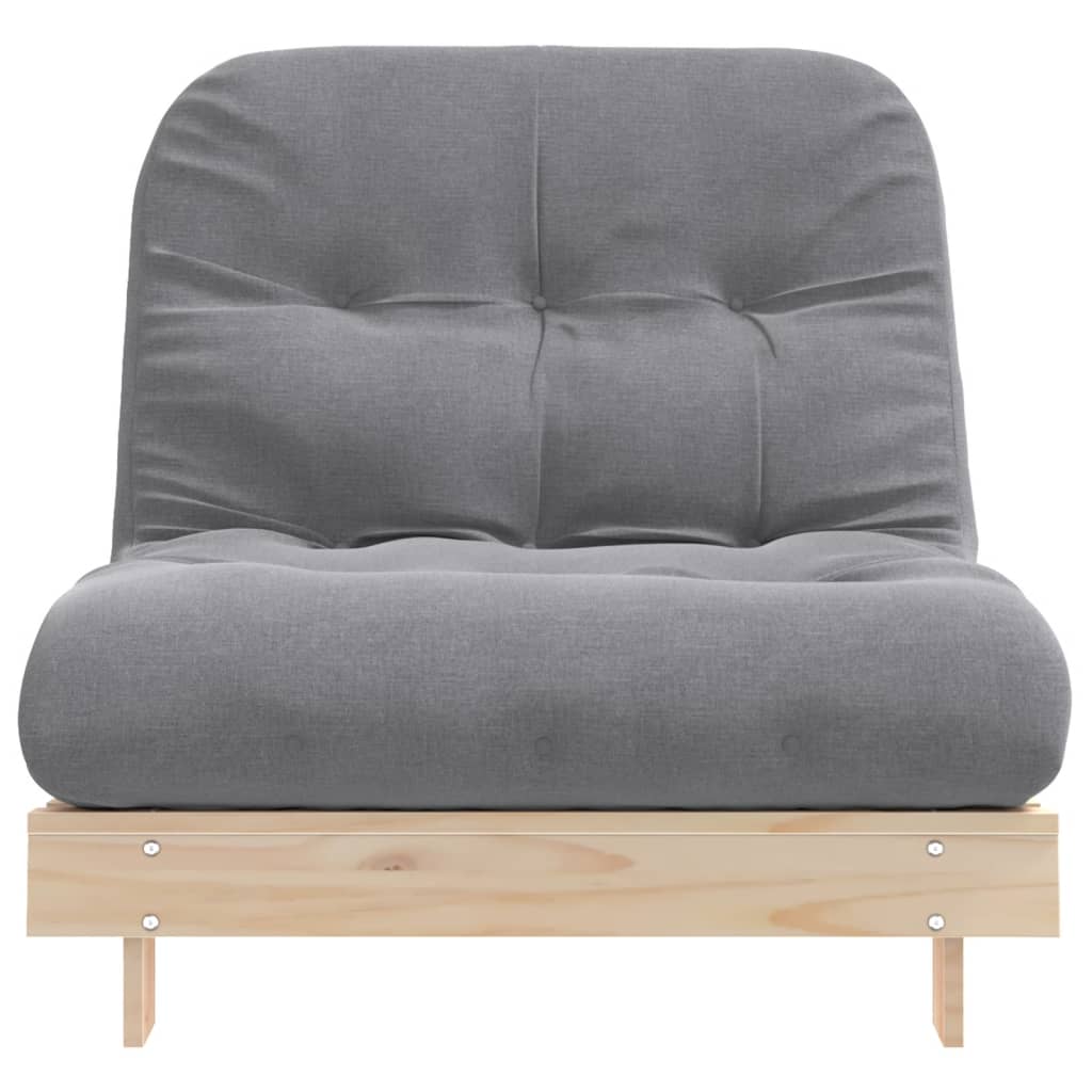 vidaXL tömör fenyőfa futon kanapéágy matraccal 90 x 206 x 11 cm