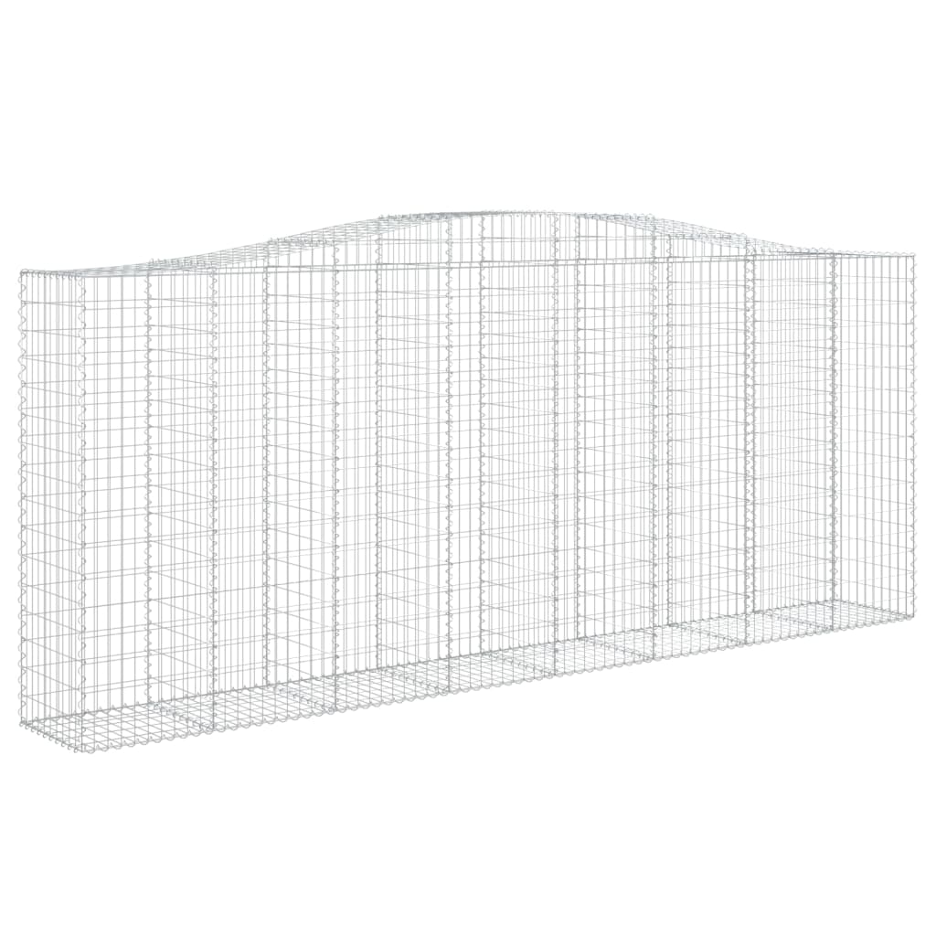 vidaXL 6 db íves horganyzott vas gabion kosár 400x50x160/180 cm