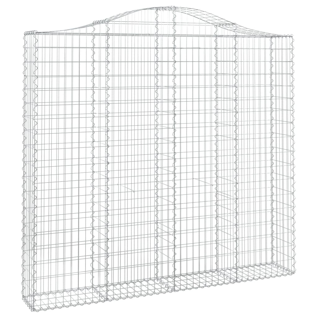 vidaXL 5 db íves horganyzott vas gabion kosár 200x30x180/200 cm