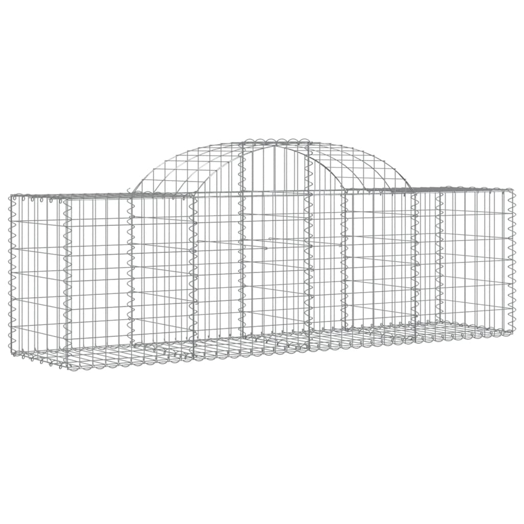 vidaXL 7 db íves horganyzott vas gabion kosár 200x50x60/80 cm