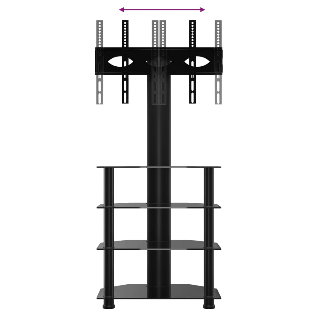 vidaXL 4-szintes fekete sarok TV-állvány 32-70 hüvelyk