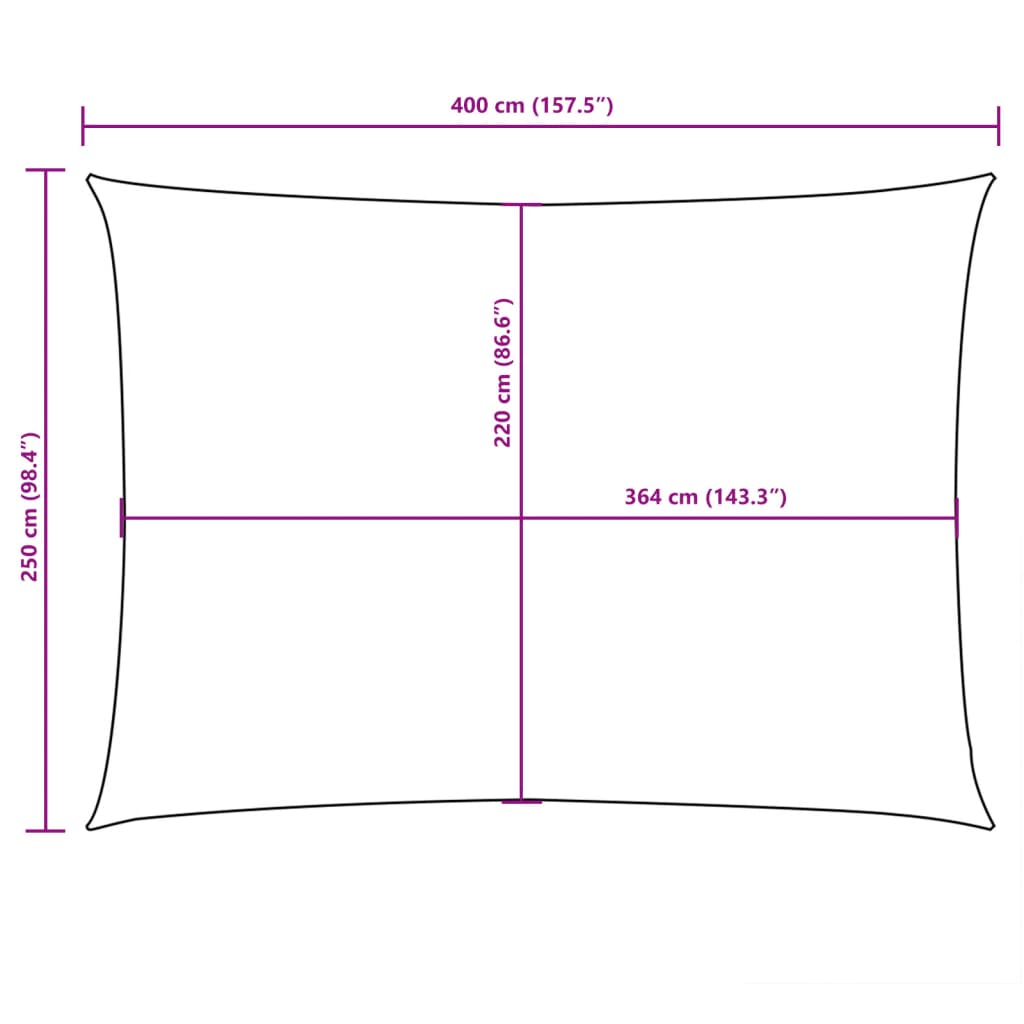 vidaXL fehér téglalap alakú oxford-szövet napvitorla 2,5x4 m