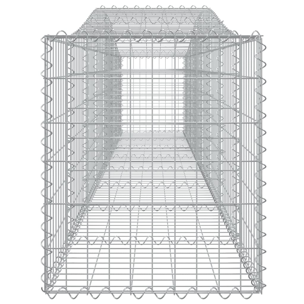 vidaXL 5 db íves horganyzott vas gabion kosár 400x50x60/80 cm