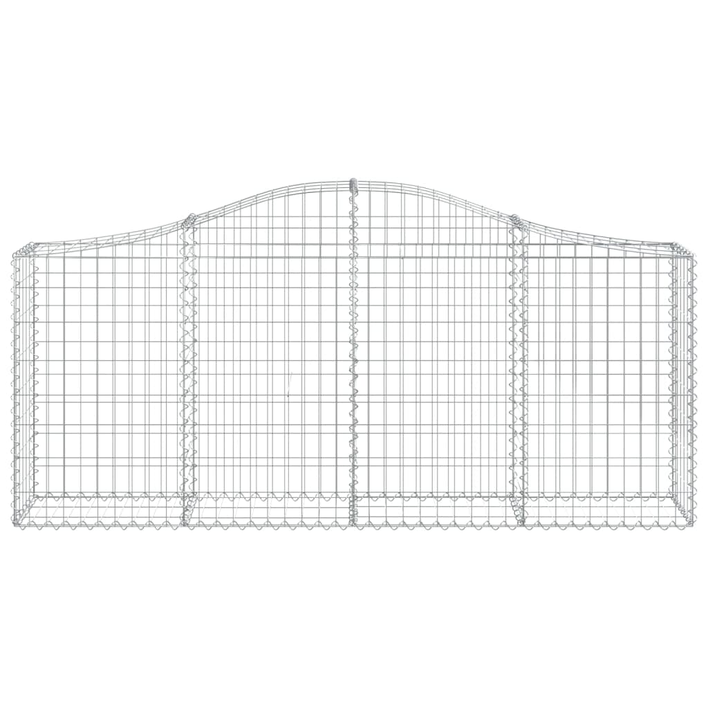 vidaXL 7 db íves horganyzott vas gabion kosár 200x30x80/100 cm