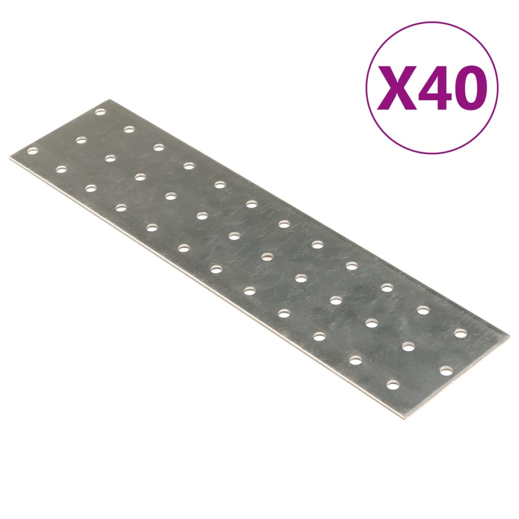 vidaXL 40 db horganyzott acél perforált lemez 2 mm 240x60 mm