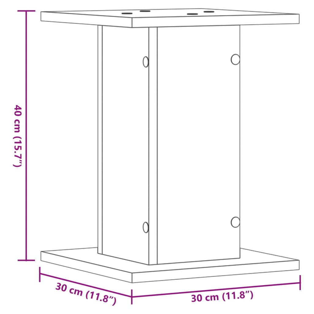 vidaXL 2 db antik fa színű szerelt fa hangszóróállvány 30 x 30 x 40 cm